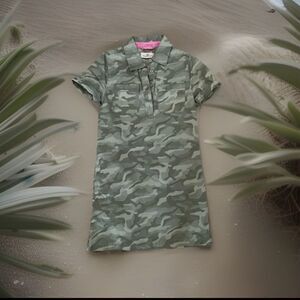 Vineyard Vines Camouflage Green Mini Dress Girls sz 6